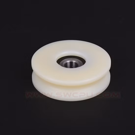 Black Nylon Plastic V Belt Pulley Roller Wheel Custom Big Size Pulley Wheel with Embossed Logo